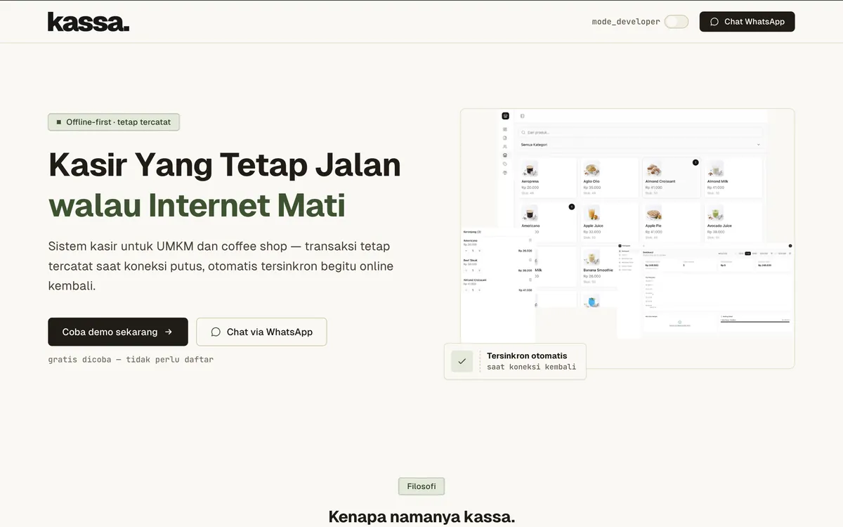 kassa — offline-first POS